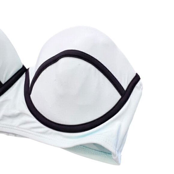 Xhilaration Bikini Top Underwire Molded Cups Push Up Mint Green Black Medium NWT - Picture 5 of 7